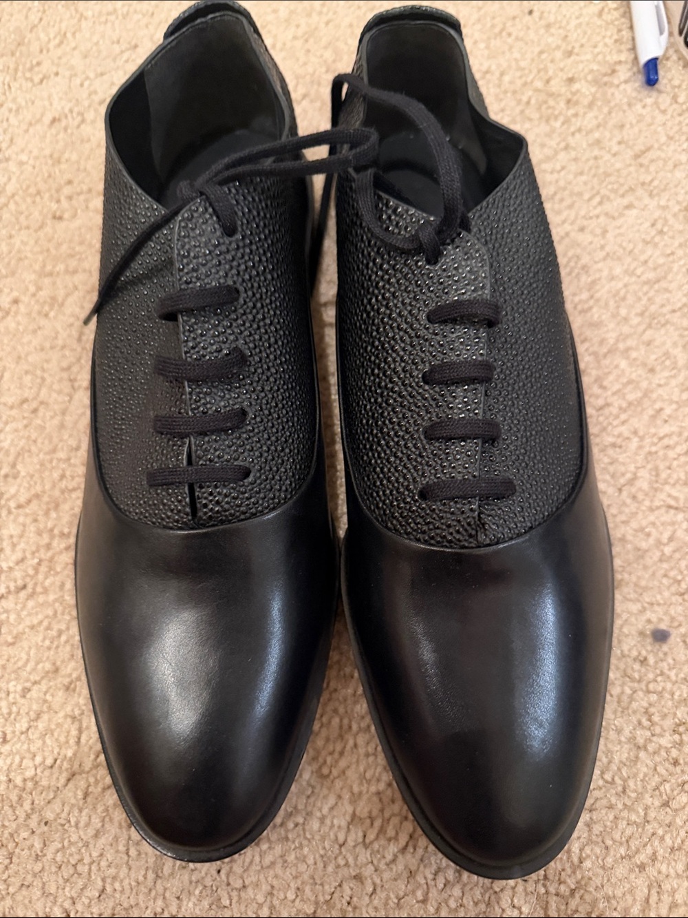 New Alexander Wang Black Leather Lace-Up Dress Shoes size 37